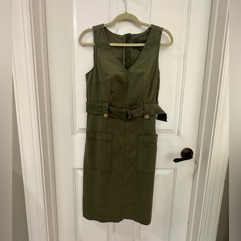 Army green Anthropologie belted utility dress -NWT